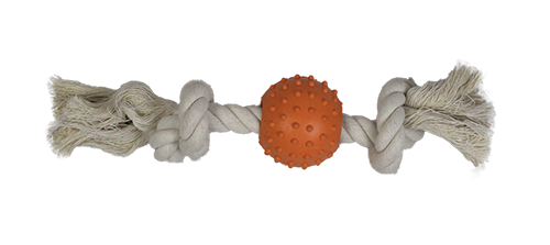 Rope toy with rubber ball