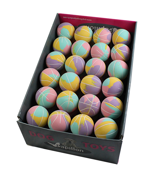 Rubber balls colour ass. 6cm, 48xdisplay