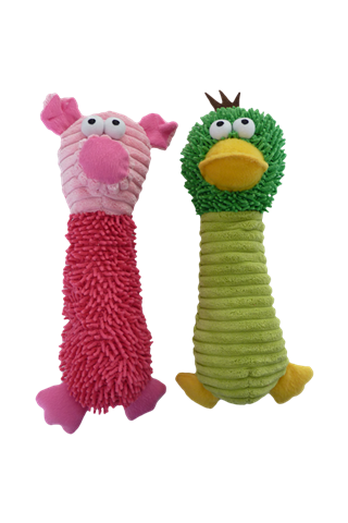 Plush pig and duck with squeek