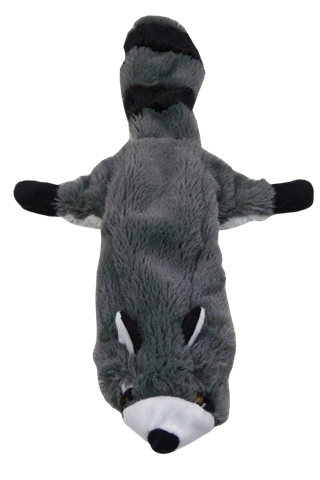 Plush raccoon with squeak