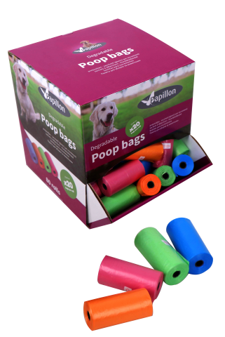 Degradable poop bags 80 rolls x 20 pcs.