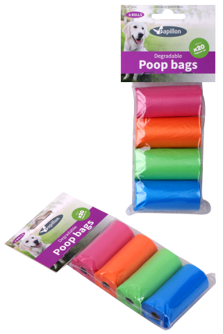 Degradable poop bags 4 rolls x 20 pcs.