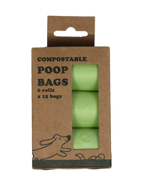 Bio-degradable poop bags 6 rolls x 15 pcs in paper box (36/36)