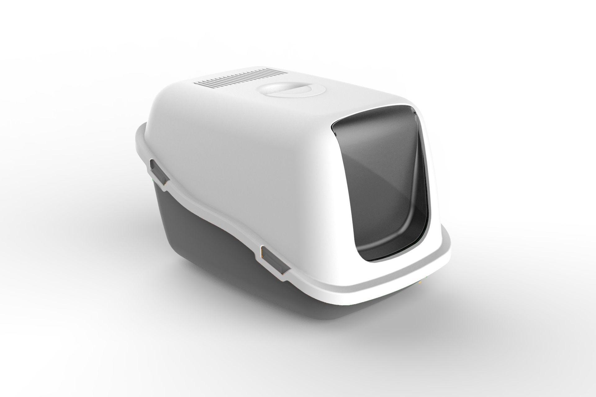 Cat toilet with filter dark-grey-white