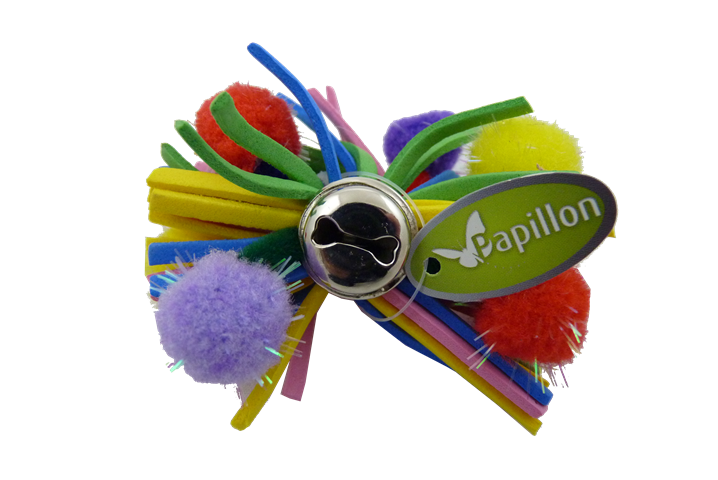 Colourfull bow with bell in tube