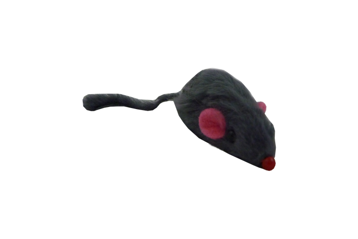 Fur mouse grey with rattle in bulk 200 pcs.
