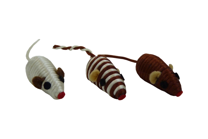 Mouse brown/gold with rattle in tube
