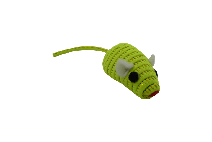 Mouse fluorescent yellow with rattle in tube