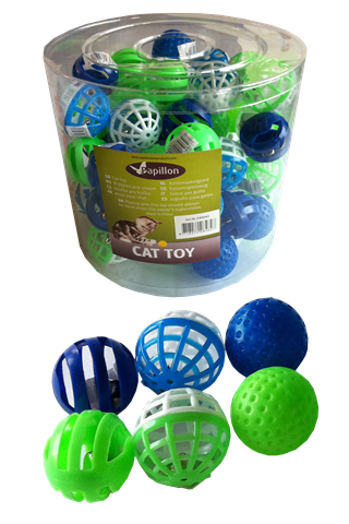 Plastic cat balls in tube