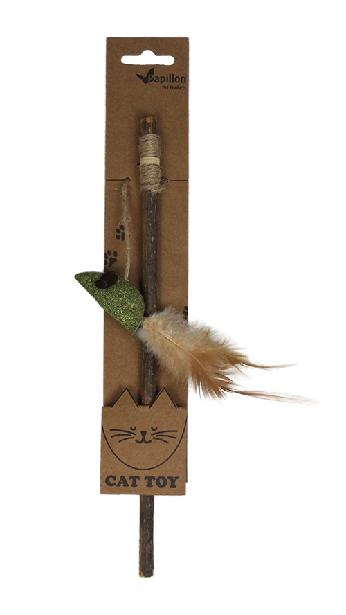 Matatabi cat teaser with catnip mouse