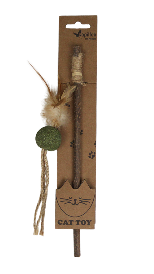 Matatabi cat teaser with catnip ball